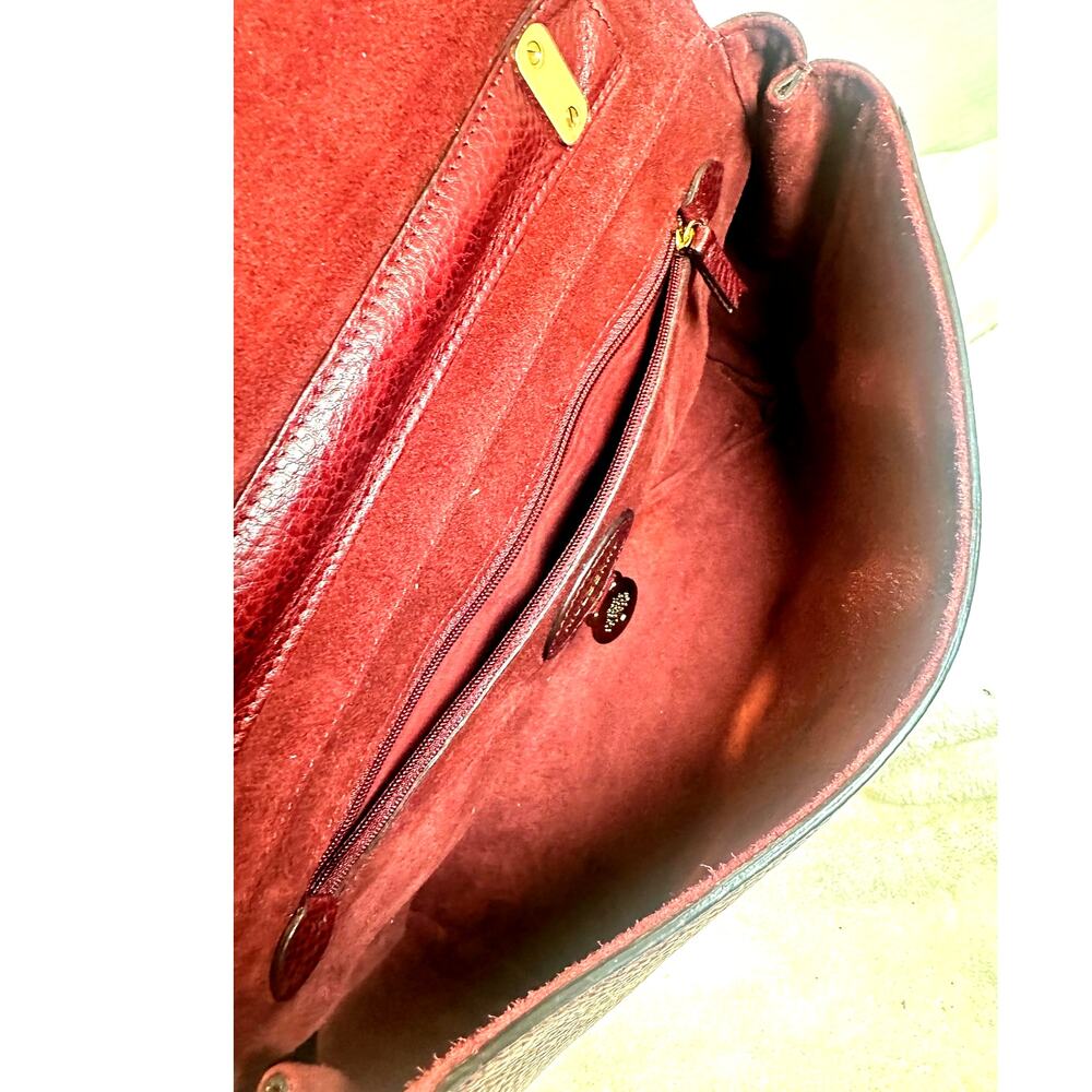 Mulberry Lily Burgundy Oxblood Leather Shoulder Bag Gold Hardware COA - Picture 9 of 16